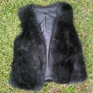 Black Faux Fur Vest